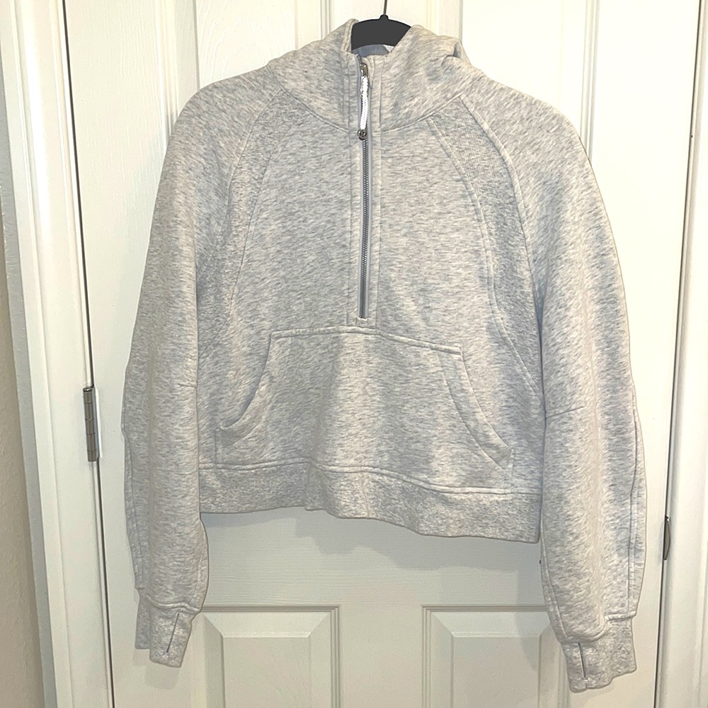 Lululemon Scuba Oversized Half-Zip Hoodie Heathered Core Ultra Light Grey